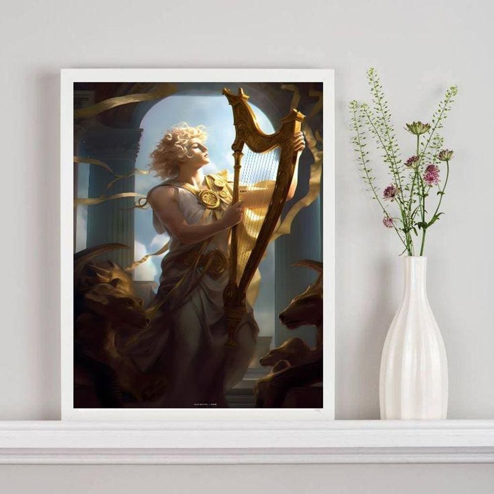 Quadro Decorativo Deus Da Música- Apolo 33X24Cm