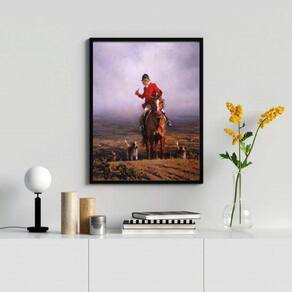 Quadro Decorativo Vintage Caçada Inglesa 33X24Cm