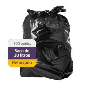 Saco De Lixo 20 Litros Reforçado 100 Unidades
