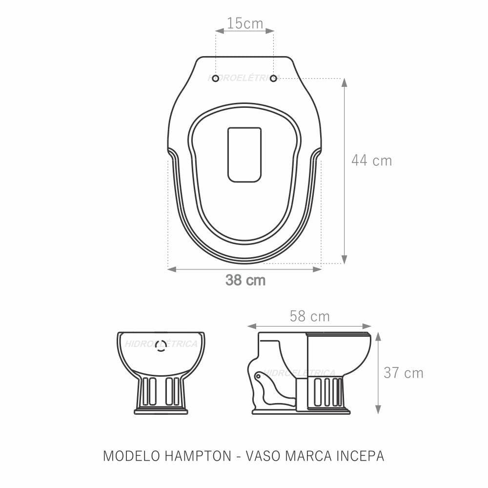 Tampa De Vaso Hampton Mogno Para Bacia Incepa Mdf Laqueado