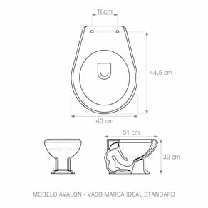Assento Laqueado Avalon Amendoa Tampa Para Vaso Ideal Mdf