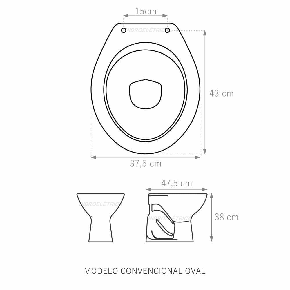 Assento Poliéster Laminado Oval Bege Bacia Todas As Marcas