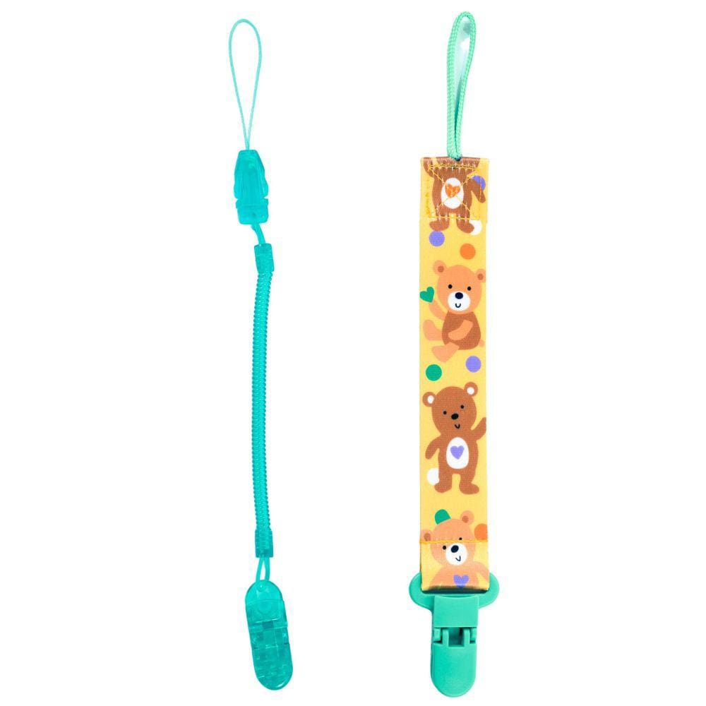 Combo 1 Prendedor De Chupeta Estampado E 1 Mola Pietra Baby