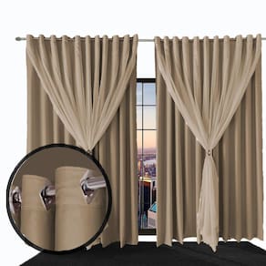 cortina blackout ana bloqueia luz 8,00x2,70 sala marron