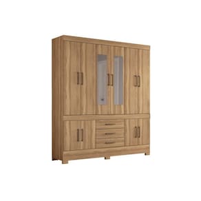 Guarda Roupa Casal 10 Portas e 3 Gavetas c/ Espelho c/Pés New Murano Amêndola Touch - Demóbile