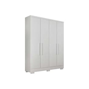 Guarda Roupa Solteiro 4 Portas e 2 Gavetas c/Pés Milly Branco - Novo Horizonte