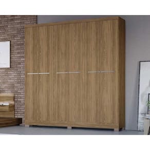 Guarda Roupa 6 Portas Open e 2 Gavetas E530 Nogueira - Kappesberg