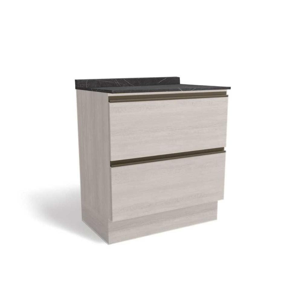 Balcão de Cozinha Modulado Maxxi G755 2 Gavetas c/Tampo 80cm Branco/Cinzel - Kappesberg