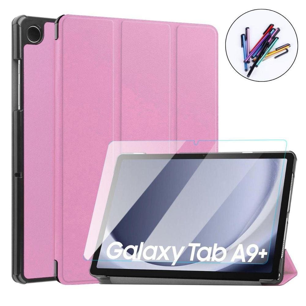 Case Couro + Caneta + Vidro Para Para Tab Samsung A9+ X216