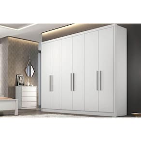 Guarda Roupa Casal 6 Portas e 8 Gavetas Rizon Plus Branco - Novo Horizonte