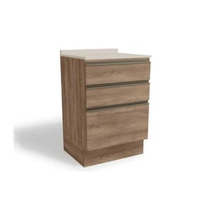 Gabinete de Cozinha Modulado Balcão Maxxi G743 3 Gavetas c/Tampo 60cm Nogal/Orion - Kappesberg
