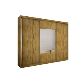 Guarda Roupa Casal 3 Portas de Correr e 4 Gavetas c/ Espelho Arezzo Plus Freijo Cumaru - Novo Horizonte