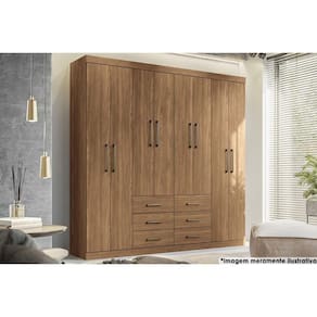 Guarda Roupa Casal 8 Portas e 6 Gavetas Liverpool Jatoba - Santos Andirá