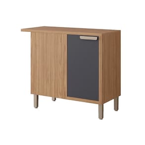 Gabinete de Cozinha Modulado Balcão Eloise Canto Direita/Esquerda c/1 Porta e Tampo 92cm Freijo/Titanium - MGM