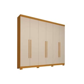 Guarda Roupa 6 Portas e 4 Gavetas Nubia Nature/Off White - ACP