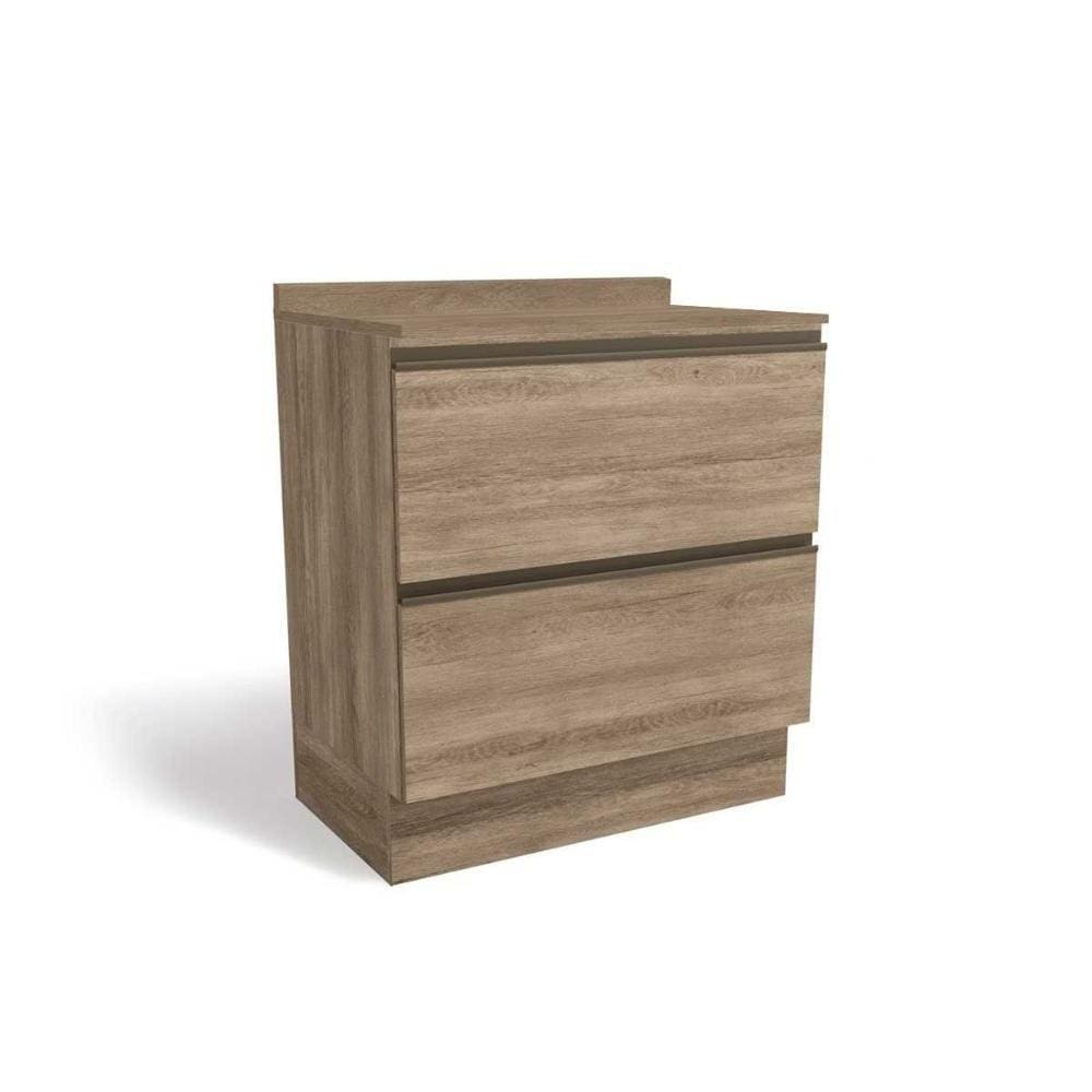 Gabinete de Cozinha Modulado Balcão Maxxi G755 2 Gavetas c/Tampo 80cm Nogal/Nogal - Kappesberg