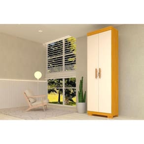 Armário Multiuso Sala Iris 2 Portas c/ Chave Nature/Off White - ACP