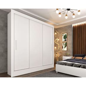 Guarda Roupa Casal Valencia 3 Portas e 4 Gavetas Neve - Tcil Móveis