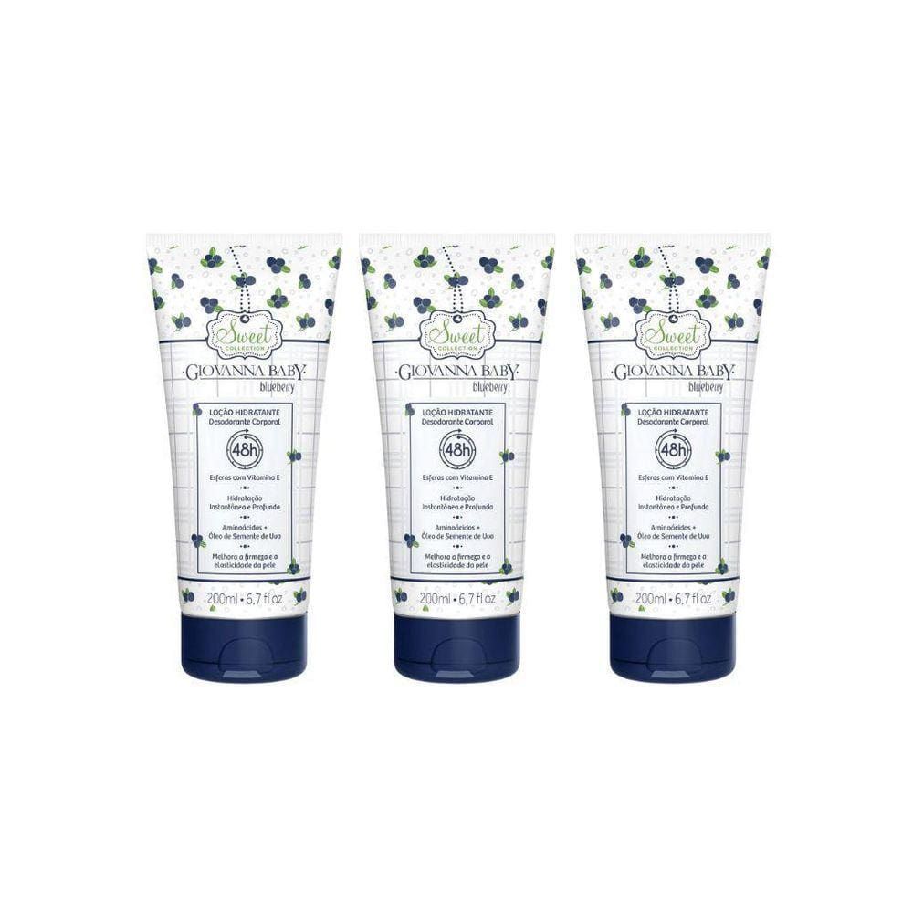 Hidratante Corporal Giovanna Baby 200Ml Blueberry - Kit 3Un