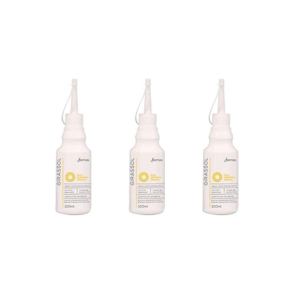 Oleo Corporal Farmax Corpo Giras Puro Aplic 100Ml-Kit C/3Un