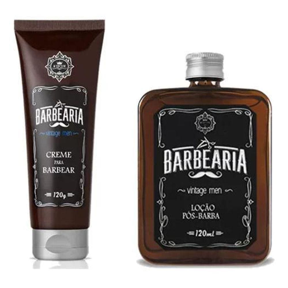 Hobety Kit Barbearia Vintage Creme Barbear E Locao Pos Barba
