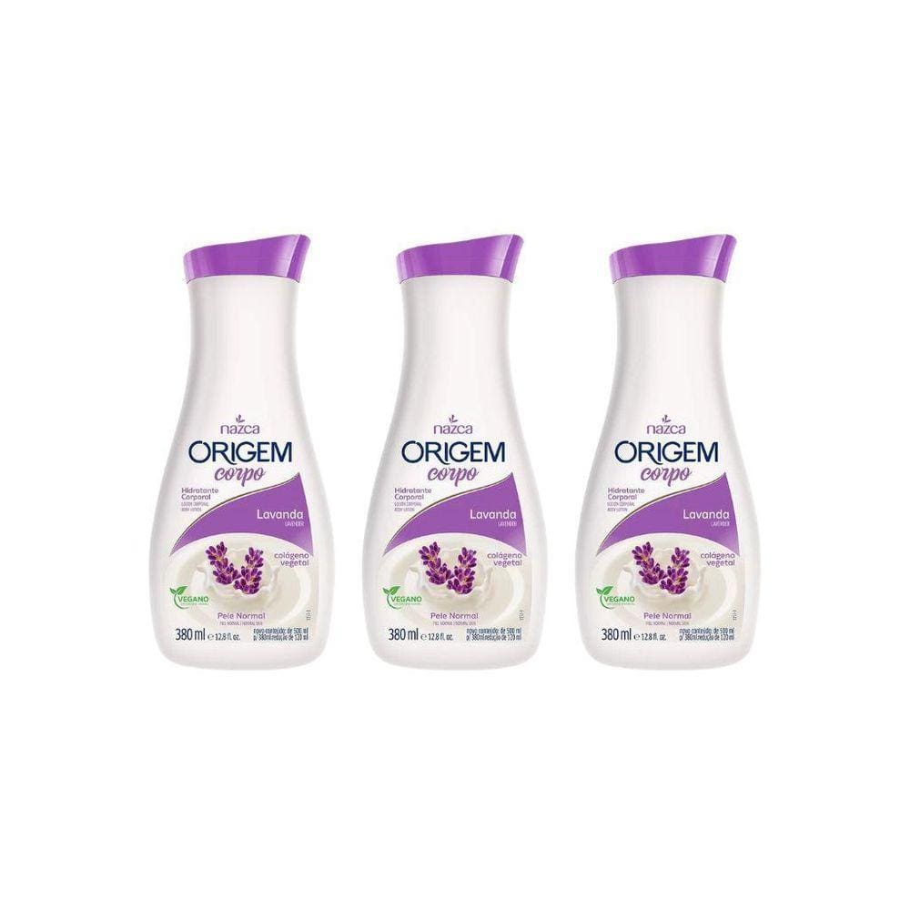 Hidratante Corporal Origem 380Ml Lavanda - Kit Com 3Un