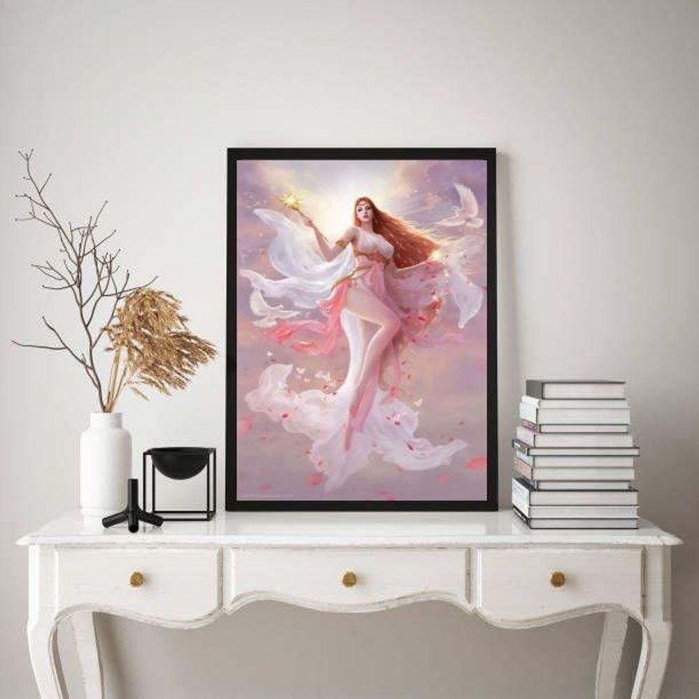 Quadro Decorativo Afrodite- Deusa Da Beleza 33X24Cm - Vidro