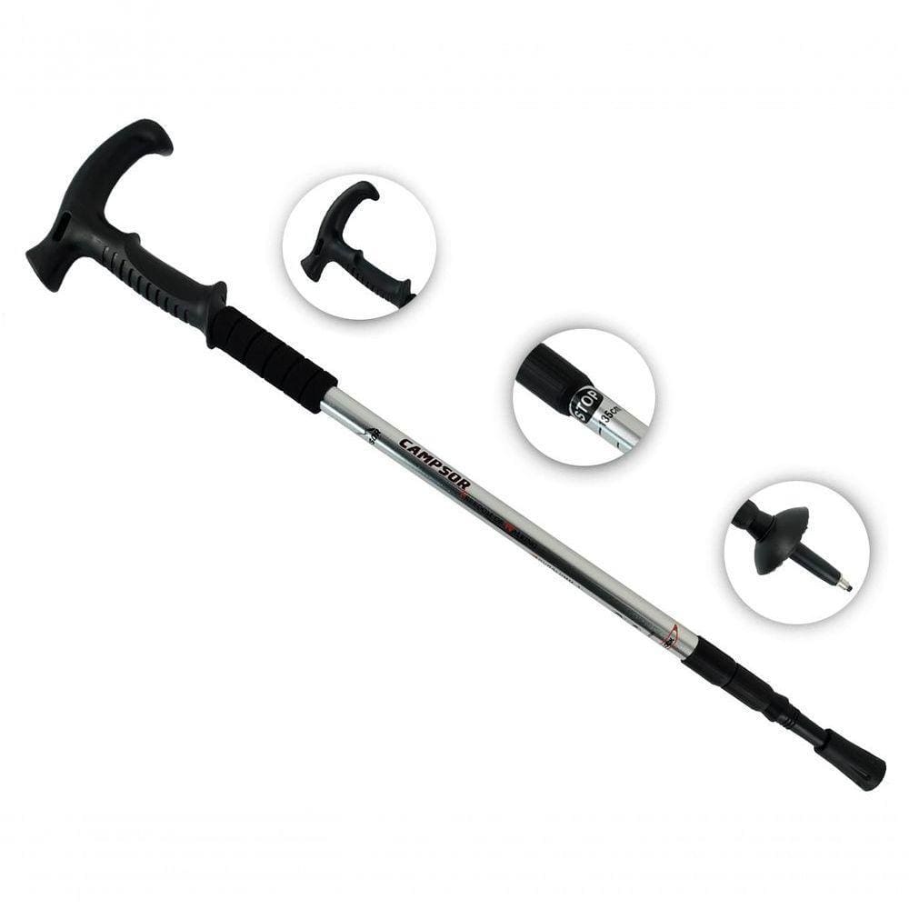 Bengala De Caminhada Leve Anti Impacto Altura Ajustável Campsor Cor:prata