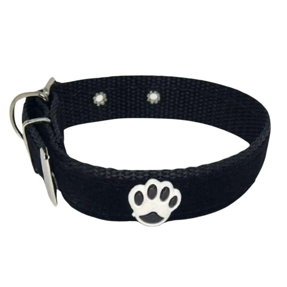 Coleira Camurça Aplique 25Mm Pra Cachorro Nicapet Preta Nº 4