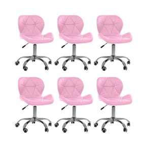 Kit 6 Cadeiras Office Eiffel Slim Ajustável Base Giratória
