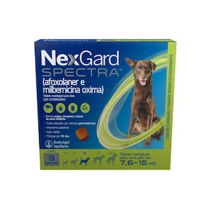 Nexgard Spectra Cachorro 7,6 Kg A 15 Kg Com 3 Tabletes