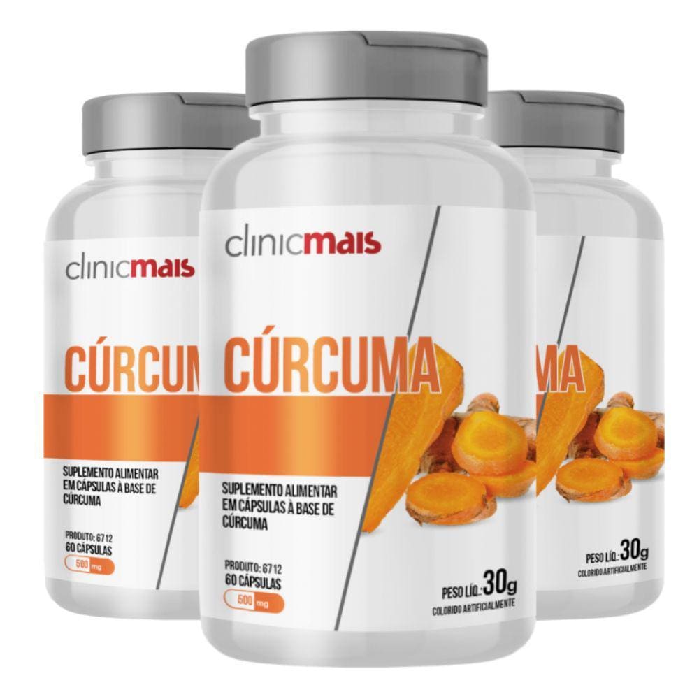 Cúrcuma 60 Cápsulas 500mg Kit com 3
