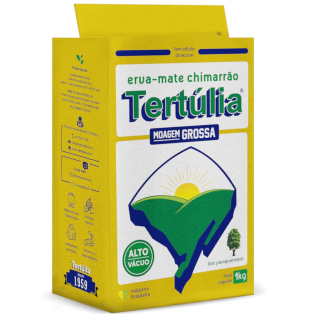 Erva-Mate MOAGEM GROSSA de qualidade para Chimarrão Embalagem a Vácuo 1kg