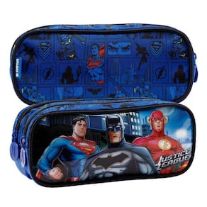 Estojo Duplo Infantil Escolar Batman E Superman Dc
