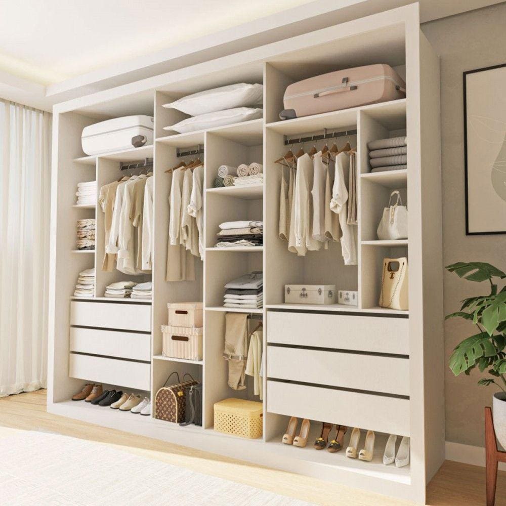 Closet Casal Itália 6 Gavetas Branco - Minastex