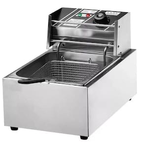 Fritadeira Profissional 1 Cuba 6l Com Tampa Elétrica 110v