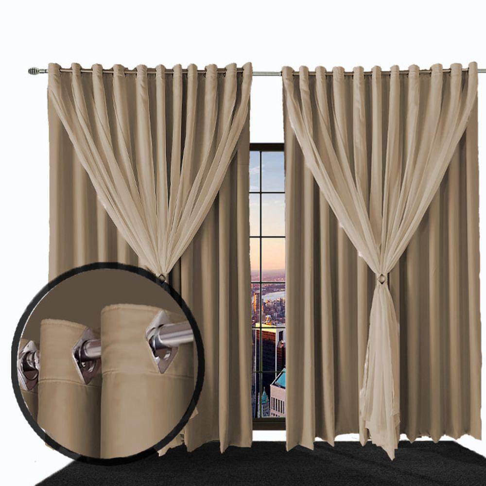 cortina blackout blecaute Ana quarto 5,50 x 2,80 marrom