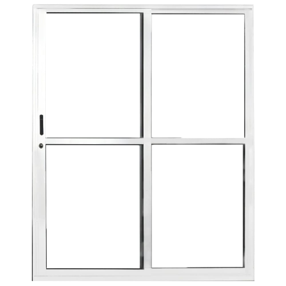 Porta de Correr Sacada 2 Folhas 2.10 X 1.50 Branca Linha 25 Com Fechadura