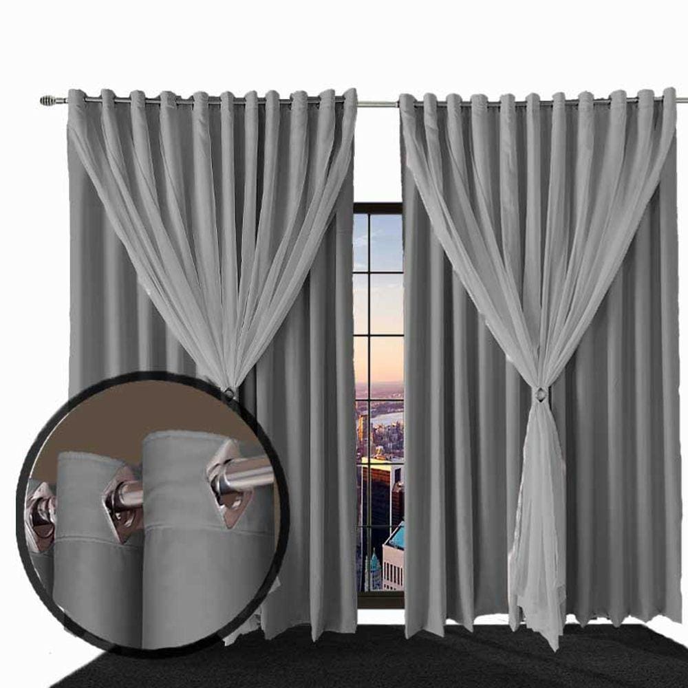 cortina blackout quarto corta luz 6,00 x 2,40 Ana bege