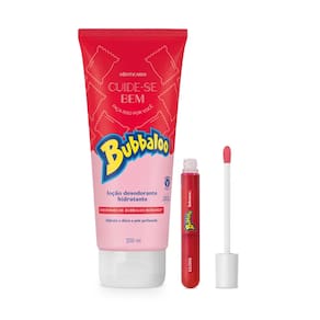 Bubbaloo Morango: Gloss 5ml+Hidratante  Corporal 200ml