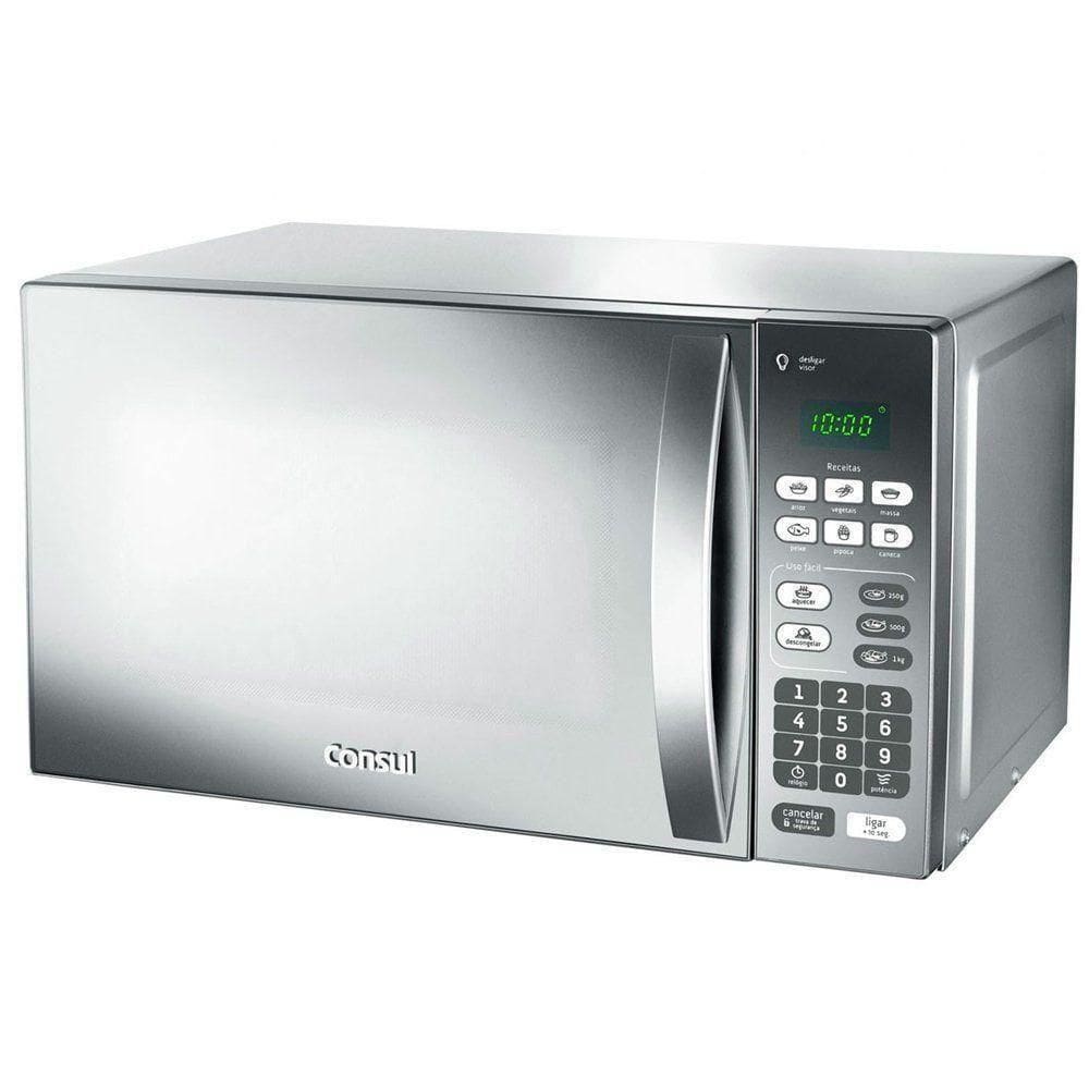 Microondas Consul 20 Litros Com Função Descongelar Espelhado Inox Cm020bf - 220v