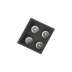 Spot Embutir Recuado Save Energy 4 Lâmpadas Bivolt Preto