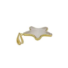 Pingente estrela em gema branca Ouro 18k presente J26058