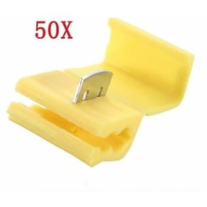 50Pçs Conector Derivação Emenda Cabos Fios Amarelo 4 A 6Mm