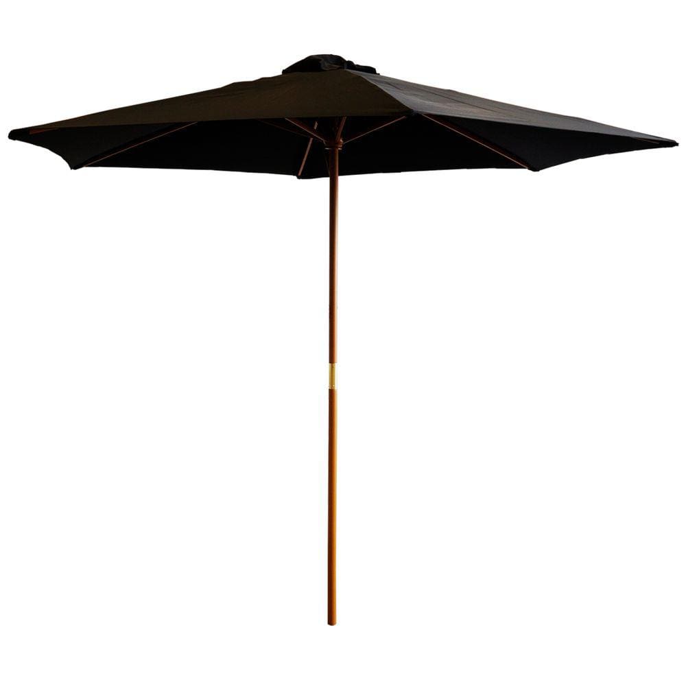 Ombrelone Central de Madeira 2,70 metros Redondo Guarda Sol Piscina Praia Jardim Grande Importway