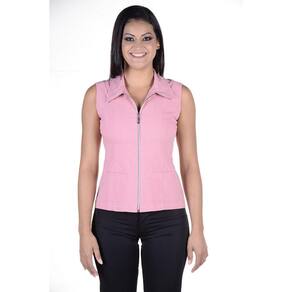 Camisete Feminina Profissional Tecido em Poplin sem Manga - Goiaba