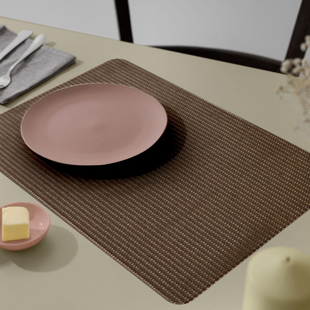 8 Jogo Americano PVC Antiderrapante Flex Resistente Café