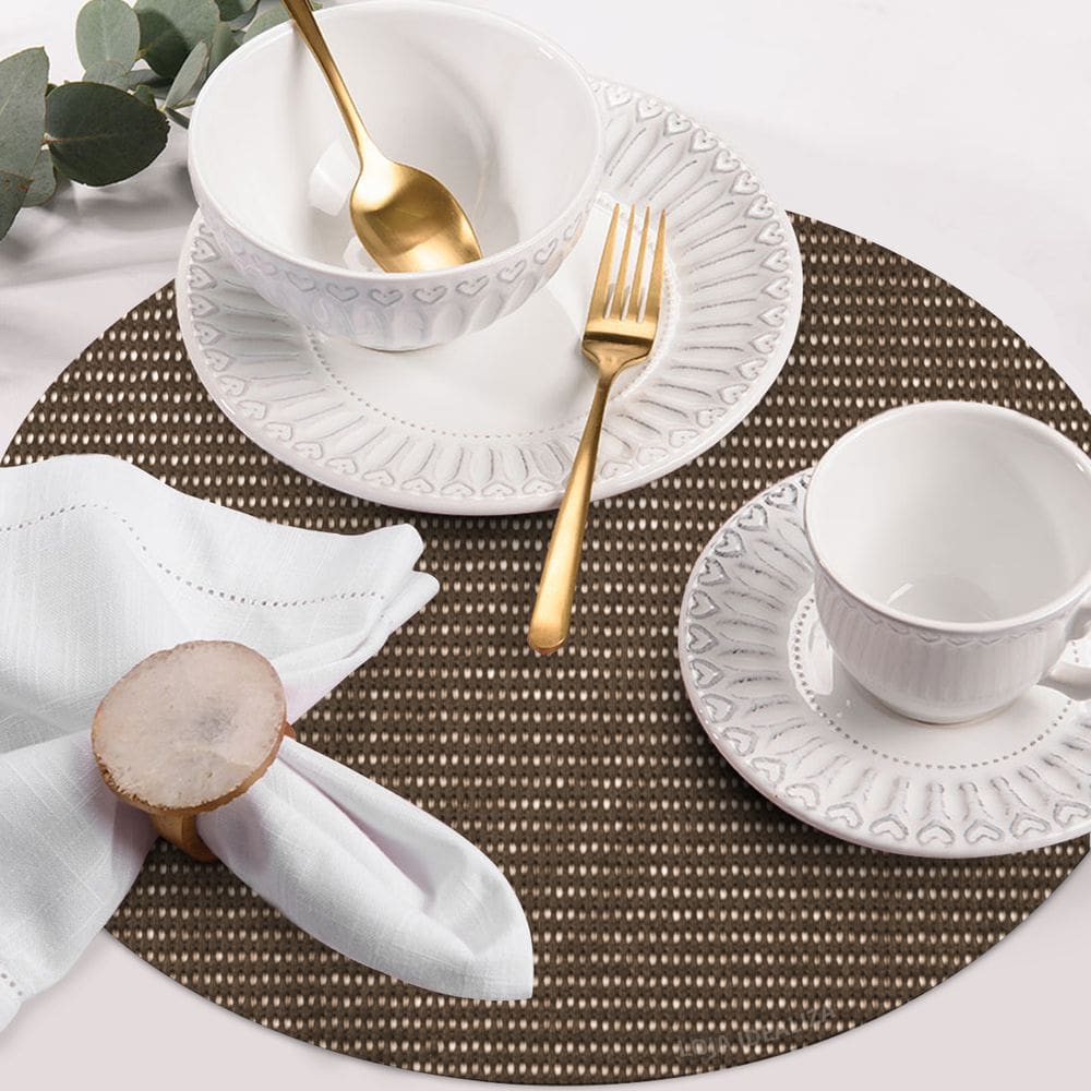 6 Jogo Americano Redondo Antiderrapante Flex Resistente Cf