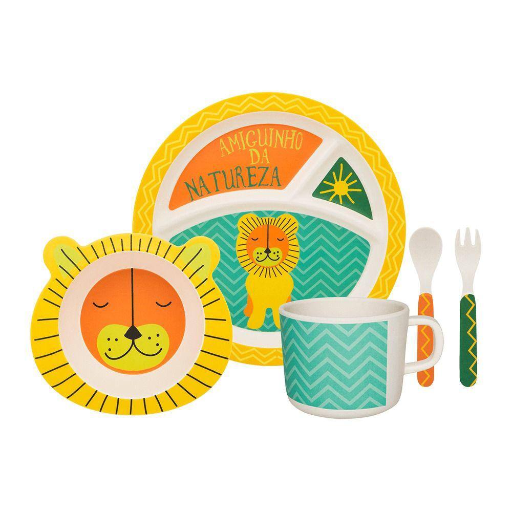 Conjunto Refeição 5 Peças Leãozinho Oxford