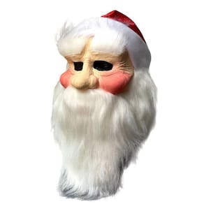 Mascara Papai Noel Realista Com Barba Cabelo Gorro Natal